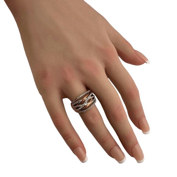 1/2 Carat Natural Diamond Braided Woven Paths Ring Size 7 - Picture 2 of 16